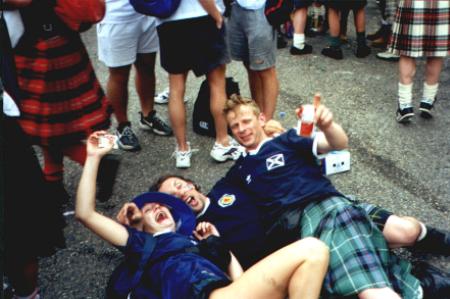 Me Alison and Mike having a bit of a stramash on the streets of Boreaux