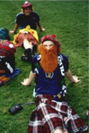 Scottish supporter decides to go one further than the Hey Jimmy hat, a Hey Jimmy beard.