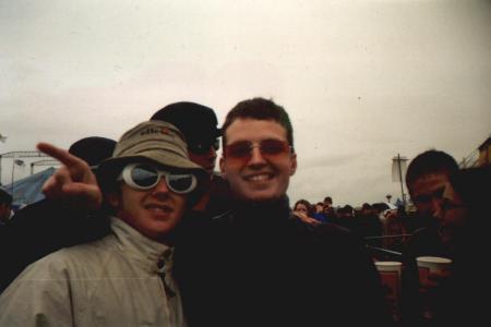 Stevie and Mark check out the rain through sunglasses